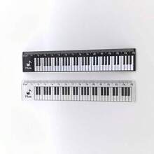 2pcs/Pack, Musical Note Ruler, Creative Music Style, Piano Keyboard Ruler, Cute Musical Note Decorative Ruler, Creative Gift For Music Lovers, Black And White Piano Key Ruler, Staff Line Scale Ruler, Music Teacher Prize, Practical Office Tool - Music Note Ruler - View 8