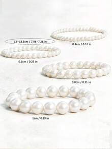 4PCS Boho Faux Pearls Bracelets Set For Women For Halloween Prom Party Christmas Gift - 4PCS - View 2