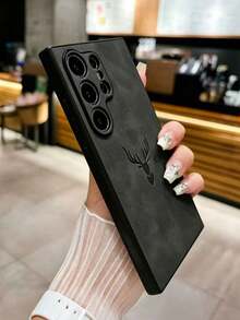 1pc Luxury Vintage Deer Head Embossed Leather Phone Case Compatible With Iphone 13/11 6.1 Inch, Fashion Phone Case Compatible With Iphone 16 Pro Max/17 Pro Max, Drop-Proof PC+TPU 2-In-1 Protective Case For Galaxy S25 Ultra/S26/S26 Ultra, Durable Protective Case For Galaxy Note 15C/Note 15/Note 15 Pro, Cool Phone Case For Galaxy A56/Galaxy A55 - Black - View 2