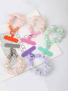 1pc New Polka Dot Fabric Pleated Short Phone Lanyard With Metal Buckle Wrist Strap, Universal Camera Phone Key Chain Anti-Loss Anti-Drop Wrist Chain Phone Accessory - Multicolor - View 6