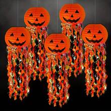 1/2 Pack 3 Pumpkin Paper Lanterns, Halloween Party Decoration, Orange ...