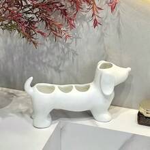 臘腸狗造型電動牙刷架 牙刷牙膏收納架 化妝刷收納底座 洗手台收納架 - 彩色 - 查看 9