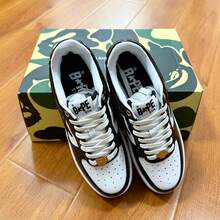 A BATHING APE 經典星星 Logo BAPE STA 低筒中性休閒運動鞋 - 黑白熊貓鏡面 - 查看 3