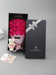 23 Black Box Teddy Bear Peach Blossoms