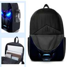 Juego de 3 piezas de mochila para estudiantes de 16.5 pulgadas, incluye bolso tote y estuche para lápices, adecuado para la vuelta al colegio - Máquina de neón - Ver 7