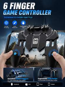 YAIUZGOO Mobile Game Controller With Touch Joystick, Game Key Assist, Sensitive External Controller, Mobile Game Grip, Aim Assist, Shooting Trigger, Mechanical Controller Compatible With IOS And Android Phones - View 2