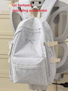 Ransel Bordir Pita Minimalis, Tas Sekolah Siswa Ringan dan Serbaguna dengan Desain Kompartemen Berlapis, Kapasitas Besar untuk Buku Pelajaran, Buku Catatan, Alat Tulis, dan Perlengkapan Belajar Lainnya, Kantong Samping untuk Botol Minum, Payung, Cocok untuk Sekolah, Bimbingan Belajar, Perjalanan, Belanja, Bepergian, Musim Kembali ke Sekolah, Unisex - MultiWarna - View 13