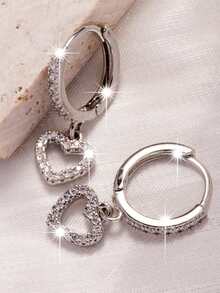 1 Pair Fashion Minimalist Heart Earrings, Luxury Style High-End Jewelry For Women - Gold - View 8