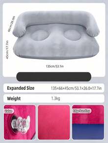 Foldable Double Inflatable Sofa Chair, Soft And Comfortable Home Leisure Slouchy Lounge Chair Sofa; Portable Outdoor Type, Can Be Used For Lying Down And Sleeping; Double/Multi-Person Portable Outdoor Camping Air Mattress Sofa; Adult Nap Room; Dormitory Rest Chair; Multiple Colors Available - Multiple Styles - View 18