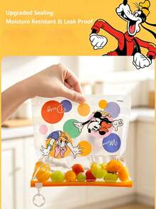 Disney Cartoon Zipper Storage Bags, Thickened Reusable Multi‑Purpose Organizer Pouches, Slide‑Lock Seal Bags For Toys, Building Blocks, Stationery, Underwear, Towels, Multi‑Sizes Available For Home Household Item Sorting - View 11