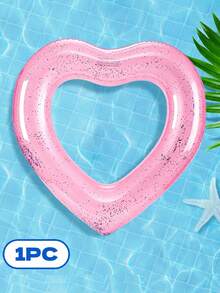 1pc Solid Color Heart-Shaped PVC Inflatable Swim Ring, Cute Heart-Shaped Swim Float, Portable Pool Party And Beach Travel Accessory, Photography Prop - Multicolor - View 14