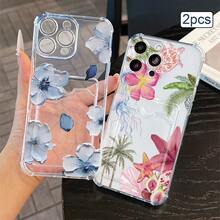 2pcs Pink & White Lily Pattern, Transparent Anti-Drop TPU Phone Case With Card Slot, Suitable As Holiday Gift Compatible With Apple XS/XS Max/XR/11/12/13/14/15/16 Pro/17/Pro Max/14/15/16 Plus, Can Hold Cards And Photos - Multicolor - View 4