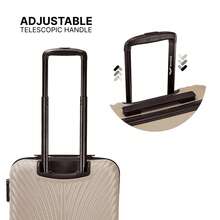 W WINGS Travel Luggage 4-Piece Set With Cabin, Medium, Large Suitcase And Vanity Case | 100% Polycarbonate, 360° Wheels, Lock - Beige - View 10