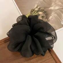 5pcs Lightweight Large Organza Scrunchies, Floral Bud Mesh High-End Hair Ties - Multicolor - View 5