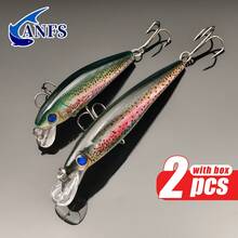ANFS 2件裝彩色沉水式鯽魚釣魚誘餌，逼真設計人工餌，鮮豔花紋，適用於淡水與鹹水釣魚 - 彩色 - 查看 12