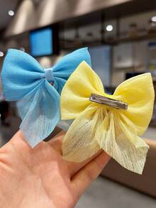 9pcs Girls Princess Bow Hair Clips, Simple Cute Elegant Exquisite Alligator Hair Clips, Half-Up, Bangs, Loose Hair Clips, Daily Use, Birthday Party, Back To School Hair Accessories - Multicolor - View 4