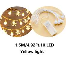 1pc Home Decor Star String Light Of 1.5/3/4.5/6/10M, Christmas Decor Snowflake Frosted Ball Light String, Battery Powered Indoor Room Decor Fairy Star Light, Bedroom , Wall Decor Light String, Suitable For Weddings, Parties Decoration Light String - White - View 16