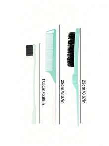 Hair Comb Set, Fluffy Hair Brush, Tail Comb And Edge Comb, Suitable For Styling Hairline And Back Of Head, Convenient For Combing And Smoothing Hair. Hair Styling Tools, Hair Products And Accessories - Mint Green - View 6