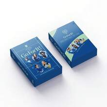 55pcs G-IDLE Photocards Go For It Album Support Cards, Multiple Styles, Double-Sided High-Definition Printing, Waterproof, Scratch-Resistant, No Residue, Suitable For Planner Decoration, Card Album Storage, Birthday, Holiday, Graduation, Back To School Season Gift, Limited Fan Collection - Dark Blue - View 12