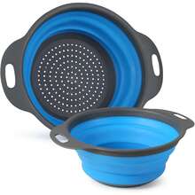 1pc Foldable Portable Kitchen Washing Basin With Drain For Camping And Outdoor Use - Blue - View 5