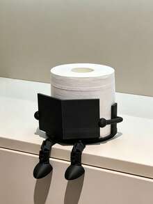 1pc 3D‑Printed Reading‑Shaped Tissue Storage, Multifunctional Toilet Paper & Napkin Holder Ornament, Soft Resin Craft Decoration, All‑Season Desktop & Bathroom Decor For Adults, Home Restroom Daily Scene Display - Multicolor - View 12