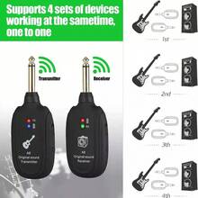 A8 Sistema Transmisor Y Receptor Inalambrico Guitarra Uhf - Negro - Ver 8