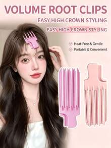 1pc High Skull Top Artifact, Wind Plastic Comb, Height Increasing, Simple New Style Ins, Korean Style Bangs, Fluffy Clip, Ponytail Hair Clip - Multicolor - View 1