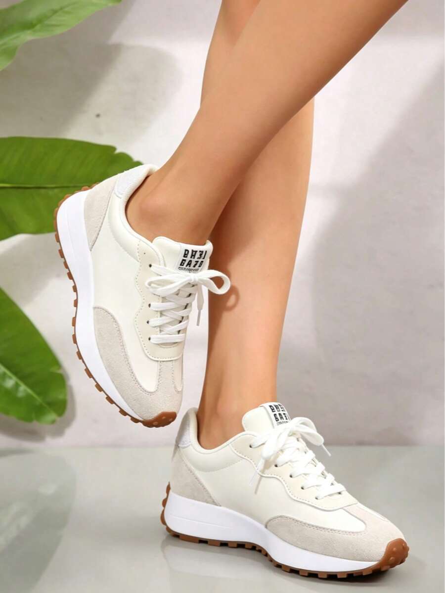 Women's Casual Sports Shoes, Lightweight Non-Slip Fitness Running Shoes, Tennis Shoes, Sneakers - 升級白色 - 查看 1