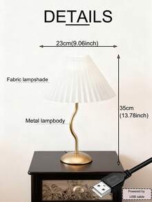 1 buah Lampu Meja Minimalis Premium Kreatif Retro Gaya Modern Bertenaga USB, Cocok untuk Kamar Tidur, Lampu Samping Tempat Tidur, Dekorasi Meja Kamar. - Perak - View 2