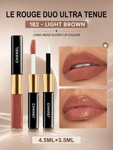 Chanel LE ROUGE DUO ULTRA TENUE 長效持久唇彩 -182 淺棕色 -4.5ml-0.15FL.OZ. -3.5ml-0.11FL.OZ. - Colour -182 LIGHT BROWN -4.5ml-0.15FL.OZ. -3.5ml-0.11FL.OZ. - 查看 1