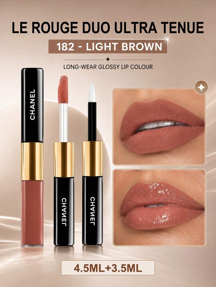 Chanel LE ROUGE DUO ULTRA TENUE 長效持久唇彩 -182 淺棕色 -4.5ml-0.15FL.OZ. -3.5ml-0.11FL.OZ. - Colour -182 LIGHT BROWN -4.5ml-0.15FL.OZ. -3.5ml-0.11FL.OZ. - 查看 1