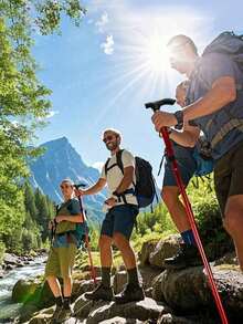 Lightweight Foldable Hiking Poles With Rubber Tips And Adjustable Height - Perfect Companion For Hiking, Climbing And Traveling - Multicolor - View 6