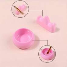 2pcs Plastic Pen Holder & Brush Pen Rest Suitable For - Mountain-Shaped Pen Display, Wash Cup - Portable Calligraphy & Brush Organizers, For, Office, Travel - Set - View 3