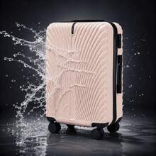 W WINGS مجموعة حقائب سفر 4 قطع مع حقيبة كابينة وحقيبة متوسطة وحقيبة كبيرة وحقيبة زينة | 100% بولي كربونات، عجلات 360°، قفل - وردي - مشاهدة 1