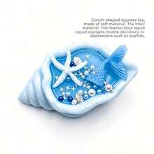 Seashell Shaped Squeeze Toy - Multi-Functional - Soft Slow Rebound, Contains Multiple Small Parts - Squeezing And Kneading Both Possible, Niche Creative Squeeze Toy, Party And Holiday Gift, Can Be Used As Decoration To Relieve Visual Fatigue, Cheese Squishy, Squishy Dumpling, Fidget, Squishy - Multicolor - View 3