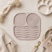 1pc Square 3-Zone Silicone Pet Licking Mat, Slow Feeder Dog Bowl Mat With 60 Suction Cups, Cat Food Mat, Wall-Mountable Bath Distraction Training Mat, Suitable For Cats And Dogs - A - View 14