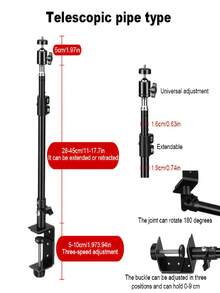 1pc/2pcs No-Drill Clamp Camera Mount, 360° Rotating Adjustable Height Webcam Stand, Indoor Security Camera Bracket - Multi-color - View 4