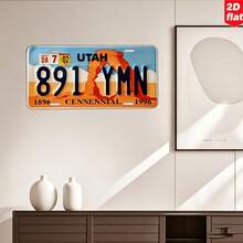 2D Flat Vintage Utah Metal Sign, 11.8X5.91 Inches, Text And Utah State Outline Design - Durable 2D Decor, Suitable For Home, Bar, Library (Random Style) - A - View 4