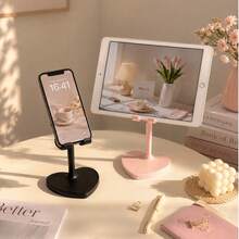 Heart-Shaped Phone Stand, Adjustable & Telescopic Multi-Function Phone Accessory, Suitable For Desk, Perfect For Watching Movies/Live Streams In Dorm, Room Decor Women's Gift, Plastic Material Desktop Accessory - Multicolor - View 1