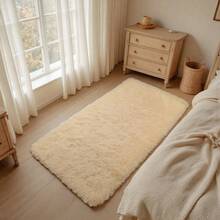 EDIMENS Long Hallway Runner Rug 80x300, High Pile Bathroom Rug Non-Slip, Fluffy Washable Kitchen Rug Bath Mat, Rugs For Bedroom Bed Runner Hallway Living Room - 米色 - 查看 2