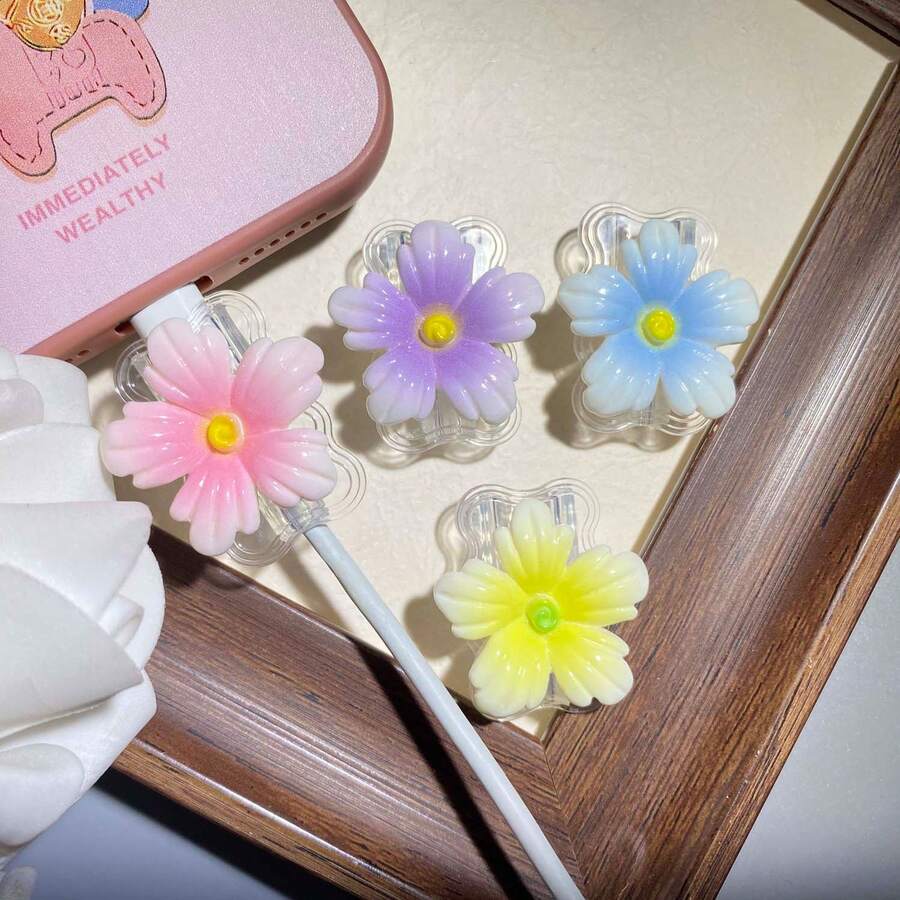 Pelindung Kabel Charger Ponsel, Pelindung Kabel Charger Plastik Tahan Lama Kompatibel dengan Tipe-C, Anti Gores Anti Patah, Cocok untuk Smartphone dan Tablet, Pelindung Charger - MultiWarna - View 1