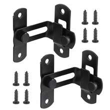 2 Pieces Sliding Door Lock Set, 90° Sliding Lock, Stainless Steel Door Lock, Right Angle Door Lock, Suitable For Barn Doors, Windows, Garden Cabinets (Black/Silver) - Stainless Steel - View 11