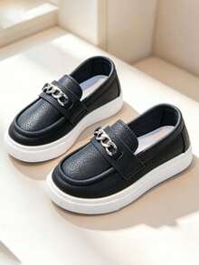 1 Pair Unisex Kids Minimalist Flat Casual Sneakers, Versatile Comfortable Durable Soft Sole Lightweight Sports Casual Shoes - Black - View 6