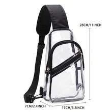 TINYAT Men's Clear Bag Stadium Approved, Transparent PVC Chest Crossbody, Headphone Plug & Detachable Buckle, Security Friendly Game Day Concert Essentials - Multicolor - View 4