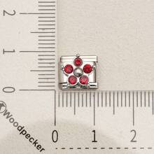 1pc Floral Rhinestone Italian Style Bracelet Charm, Multi-Color Crystal Flower Stainless Steel DIY Bracelet Pendant Jewelry Making Accessory - Flower Module - View 13
