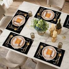 1pc Linen Placemat, Breakfast Mat, Coffee Mat, Cup Mat, Bowl & Plate Mat, Home Kitchen Decor Accessory, Easy To Clean, Suitable For Home, Restaurant, Restaurant Decor, Holiday Gift, Gift For Friends, Multi-Piece Set - Multicolor - View 5