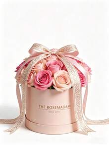 3pcs Round Floral Decorative Gift Boxes, 1pc Floral Foam For Flower Arrangement, Set Of Gift Boxes Suitable For Mother's Day Bouquet Gift Set, Surprise Gift Box To Express Love, Warm Rose Box Packaging Bag, Suitable For Carnations, Tulips And Roses, Handmade Valentine's Day Gift, Happy Valentine's Day, Confession Day, Valentine's Day Gift For Girlfriend, Halloween, Christmas Decoration, Christmas Gift Packaging Supplies Detailed Display - View 2