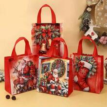 Christmas Non-Woven Fabric Gift Bag, Cartoon Snowman Party Gift Decoration Waterproof Bag, Suitable For Home Birthday Holiday Gift Decoration Packaging Bag - A - View 1