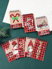 8/4/2 Stück Weihnachtsfeier Geschenkfüllungen Mini Spiralnotizbücher, Schneemann & Weihnachtsmann Muster tragbare Notizbücher, Weihnachtsgeschenkbeutel Füllungen, Weihnachtsstrumpf Füllungen, Weihnachtsdekorationen - Mehrfarbig - Übersicht 8