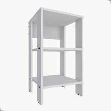 Mesa de Cabeceira sem Gaveta em MDF Fulldecor - Mod.0707 - Branco - Branco - Visão 9
